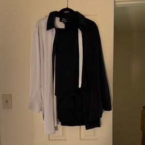 Parker Elegant Black and White Blouse